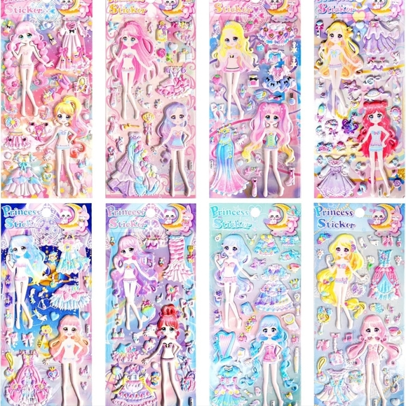 Princess Sticker Set - Multicolor 8 sheet - Picture 1 of 3